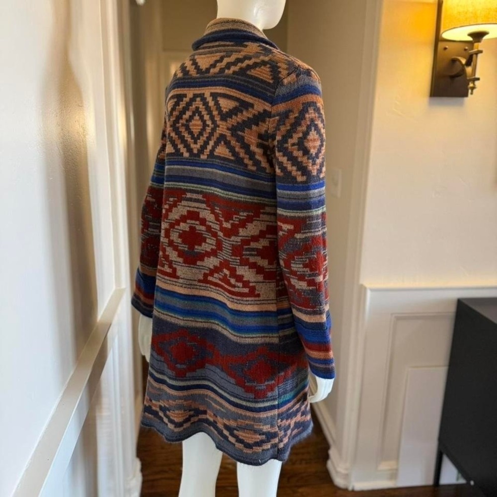 Spense Southwestern Knit Cardigan Sweater Coat Open Front Size Large - Picture 2 of 7